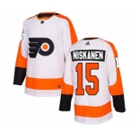 Men's Flyers #15 Matt Niskanen White Road Authentic Stitched Hockey Jersey