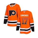 Men's Flyers #17 Wayne Simmonds Orange Home Drift Fashion Stitched Hockey Jersey