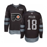 Men's Flyers #18 Tyler Pitlick Black 1917-2017 100th Anniversary Stitched Hockey Jersey