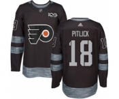 Men's Flyers #18 Tyler Pitlick Black 1917-2017 100th Anniversary Stitched Hockey Jersey