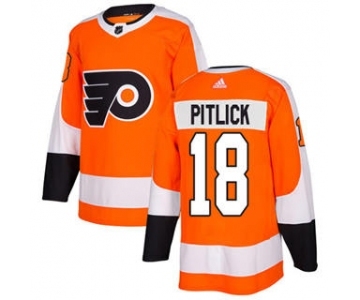 Men's Flyers #18 Tyler Pitlick Orange Home Authentic Stitched Hockey Jersey