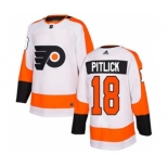 Men's Flyers #18 Tyler Pitlick White Road Authentic Stitched Hockey Jersey