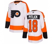 Men's Flyers #18 Tyler Pitlick White Road Authentic Stitched Hockey Jersey