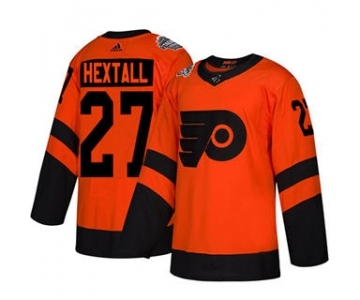 Men's Flyers #27 Ron Hextall Orange 2019 Stadium Series Stitched Hockey Jersey