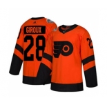 Men's Flyers #28 Claude Giroux Orange 2019 Stadium Series Stitched Hockey Jersey