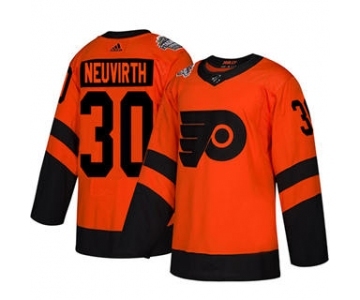 Men's Flyers #30 Michal Neuvirth Orange 2019 Stadium Series Stitched Hockey Jersey