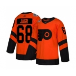 Men's Flyers #68 Jaromir Jagr Orange 2019 Stadium Series Stitched Hockey Jersey