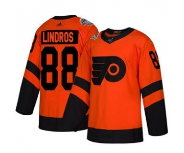 Men's Flyers #88 Eric Lindros Orange 2019 Stadium Series Stitched Hockey Jersey