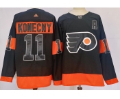 Men's Philadelphia Flyers #11 Travis Konecny Black Alternate Authentic Jersey