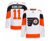 Men's Philadelphia Flyers #11 Travis Konecny White 2024 Stadium Series Stitched Jersey