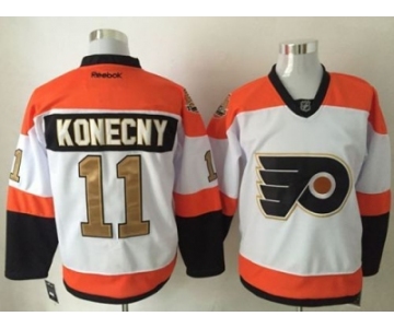 Men's Philadelphia Flyers #11 Travis Konecny White 3rd Stitched NHL Jersey