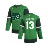 Men's Philadelphia Flyers #13 Kevin Hayes 2020 St. Patrick's Day Stitched Hockey Jersey Green