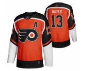 Men's Philadelphia Flyers #13 Kevin Hayes Orange 2020-21 Reverse Retro Alternate Hockey Jersey