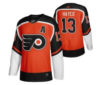 Men's Philadelphia Flyers #13 Kevin Hayes Orange 2020-21 Reverse Retro Alternate Hockey Jersey