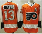 Men's Philadelphia Flyers #13 Kevin Hayes Orange White Stitched NHL Jersey