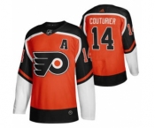 Men's Philadelphia Flyers #14 Sean Couturier Orange 2020-21 Reverse Retro Alternate Hockey Jersey