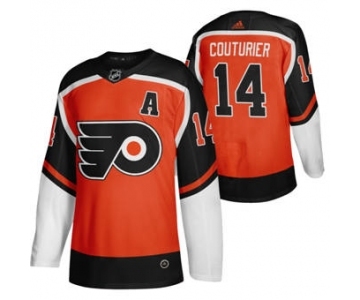 Men's Philadelphia Flyers #14 Sean Couturier Orange 2020-21 Reverse Retro Alternate Hockey Jersey