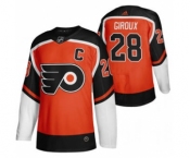 Men's Philadelphia Flyers #28 Claude Giroux Orange 2020-21 Reverse Retro Alternate Hockey Jersey