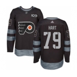 Men's Philadelphia Flyers #79 Carter Hart Black 1917-2017 100th Anniversary Stitched Hockey Jersey