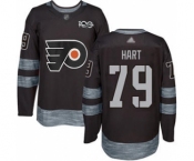 Men's Philadelphia Flyers #79 Carter Hart Black 1917-2017 100th Anniversary Stitched Hockey Jersey