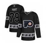 Men's Philadelphia Flyers #79 Carter Hart Black Team Logo Fashion Stitched Hockey Jersey