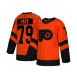 Men's Philadelphia Flyers #79 Carter Hart Orange 2019 Stadium Series Stitched Hockey Jersey