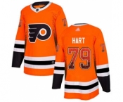 Men's Philadelphia Flyers #79 Carter Hart Orange Home Drift Fashion Stitched Hockey Jersey