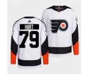 Men's Philadelphia Flyers #79 Carter Hart White 2022 Reverse Retro Stitched Jersey