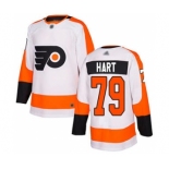 Men's Philadelphia Flyers #79 Carter Hart White Road Stitched Hockey Jersey