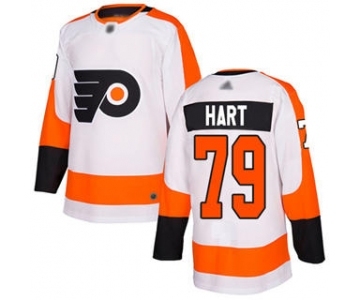 Men's Philadelphia Flyers #79 Carter Hart White Road Stitched Hockey Jersey