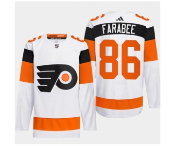 Men's Philadelphia Flyers #86 Joel Farabee White 2024 Stadium Series Stitched Jersey