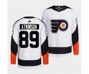 Men's Philadelphia Flyers #89 Cam Atkinson White 2022 Reverse Retro Stitched Jersey