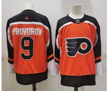 Men's Philadelphia Flyers #9 Ivan Provorov Orange Adidas 2020-21 Stitched NHL Jersey