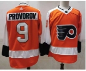 Men's Philadelphia Flyers #9 Ivan Provorov Orange With Black Name Adidas 2020-21 Stitched NHL Jersey