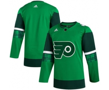 Men's Philadelphia Flyers Blank 2020 St. Patrick's Day Stitched Hockey Jersey Green