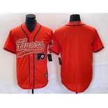 Men's Philadelphia Flyers Blank Orange Cool Base Stitched Baseball Jersey