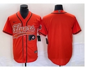 Men's Philadelphia Flyers Blank Orange Cool Base Stitched Baseball Jersey