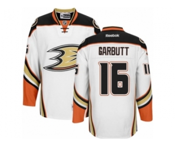 Men's Reebok Anaheim Ducks #16 Ryan Garbutt Premier White Away NHL Jersey