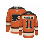 Men's Reebok Philadelphia Flyers #11 Travis Konecny Authentic Orange New Third NHL Jersey