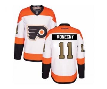 Men's Reebok Philadelphia Flyers #11 Travis Konecny Authentic White 3rd NHL Jersey