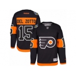 Men's Reebok Philadelphia Flyers #15 Michael Del Zotto Authentic Black 2017 Stadium Series NHL Jersey