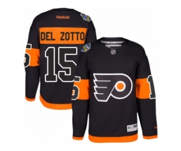 Men's Reebok Philadelphia Flyers #15 Michael Del Zotto Authentic Black 2017 Stadium Series NHL Jersey