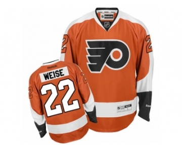 Men's Reebok Philadelphia Flyers #22 Dale Weise Authentic Orange Home NHL Jersey