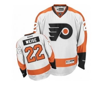 Men's Reebok Philadelphia Flyers #22 Dale Weise Authentic White Away NHL Jersey