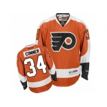 Men's Reebok Philadelphia Flyers #34 Chris Conner Authentic Orange Home NHL Jersey