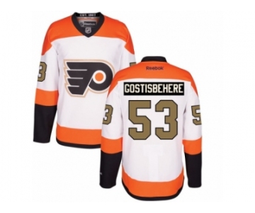 Men's Reebok Philadelphia Flyers #53 Shayne Gostisbehere Authentic White 3rd NHL Jersey