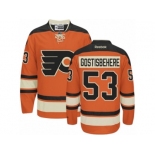 Men's Reebok Philadelphia Flyers #53 Shayne Gostisbehere Premier Orange New Third NHL Jersey