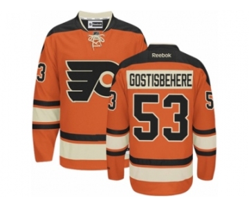 Men's Reebok Philadelphia Flyers #53 Shayne Gostisbehere Premier Orange New Third NHL Jersey