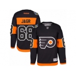 Men's Reebok Philadelphia Flyers #68 Jaromir Jagr Authentic Black 2017 Stadium Series NHL Jersey