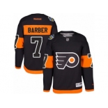 Men's Reebok Philadelphia Flyers #7 Bill Barber Authentic Black 2017 Stadium Series NHL Jersey